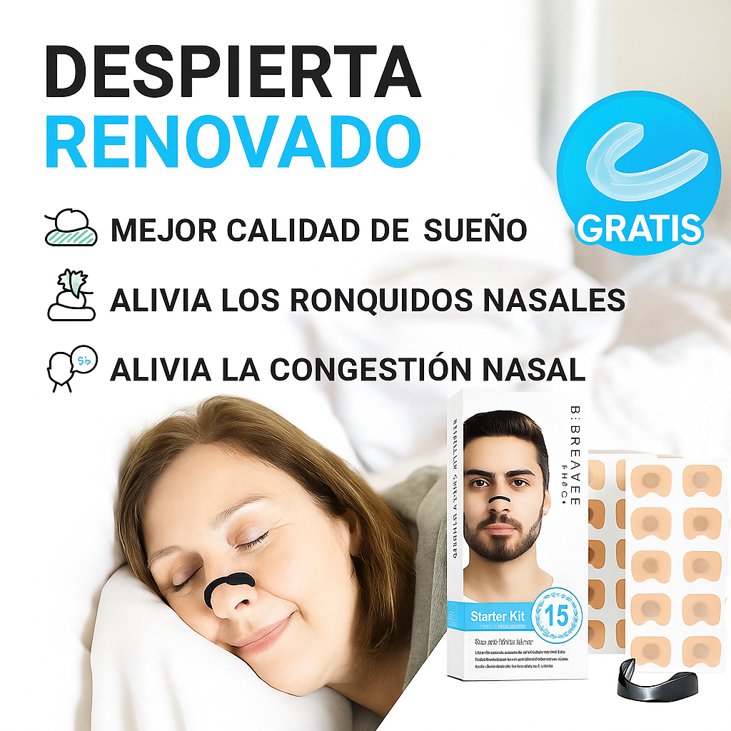 ¡Respira mejor desde la primera noche! RespiraPlus – Banda Nasal