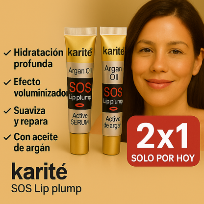 ¡Labios más llenos y atractivos al instante! Labial karite® Engrosador 2x1